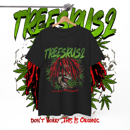 Rasta Revelry: The Red-Dreaded Smile Amongst Verdant Vibes Tee - TreesRus2 Clothing