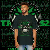 Oversized Tee TREESUS Skull Cannabis Graphic Shirt - TreesRus2 Clothing