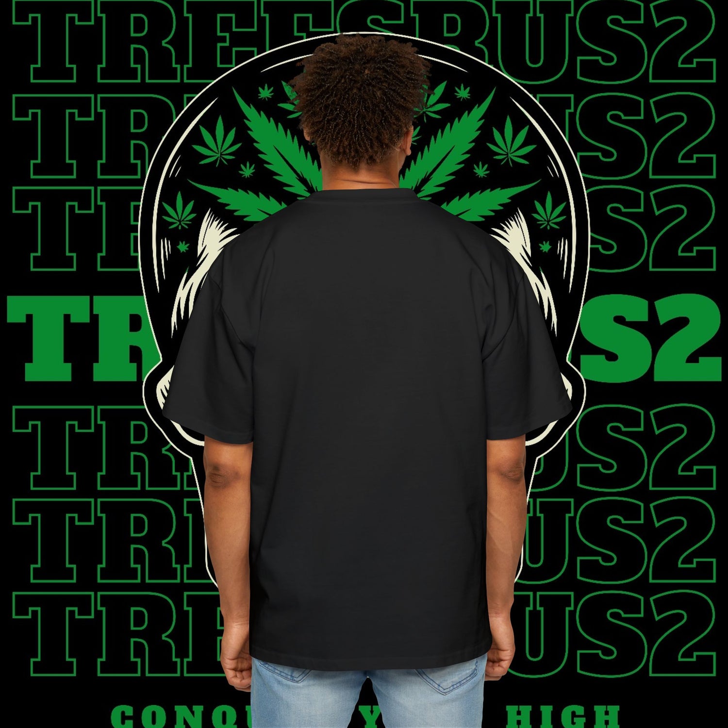 Oversized Tee TREESUS Skull Cannabis Graphic Shirt - TreesRus2 Clothing