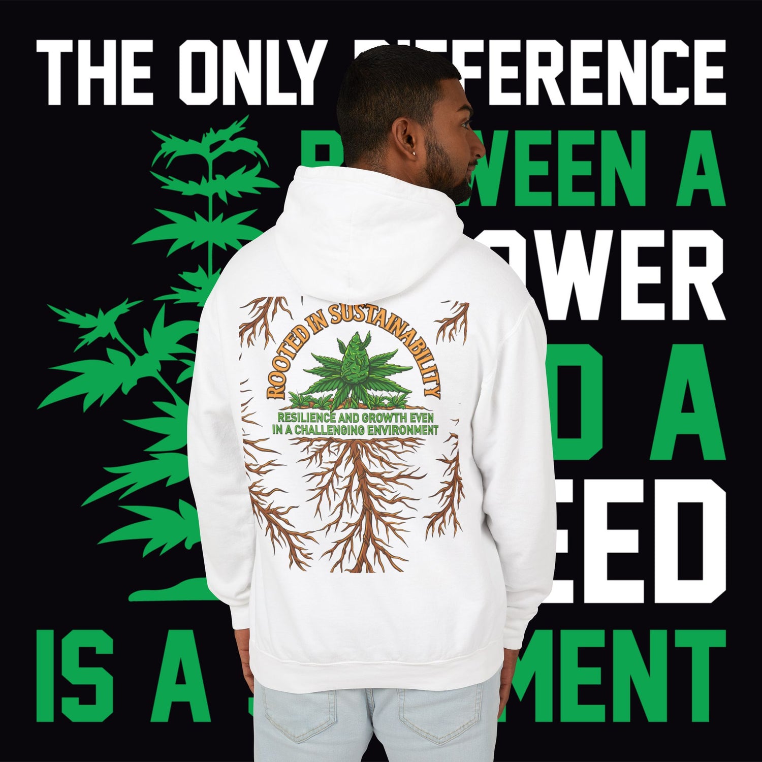 Flower and Weed Hoodie - TreesRus2 Clothing