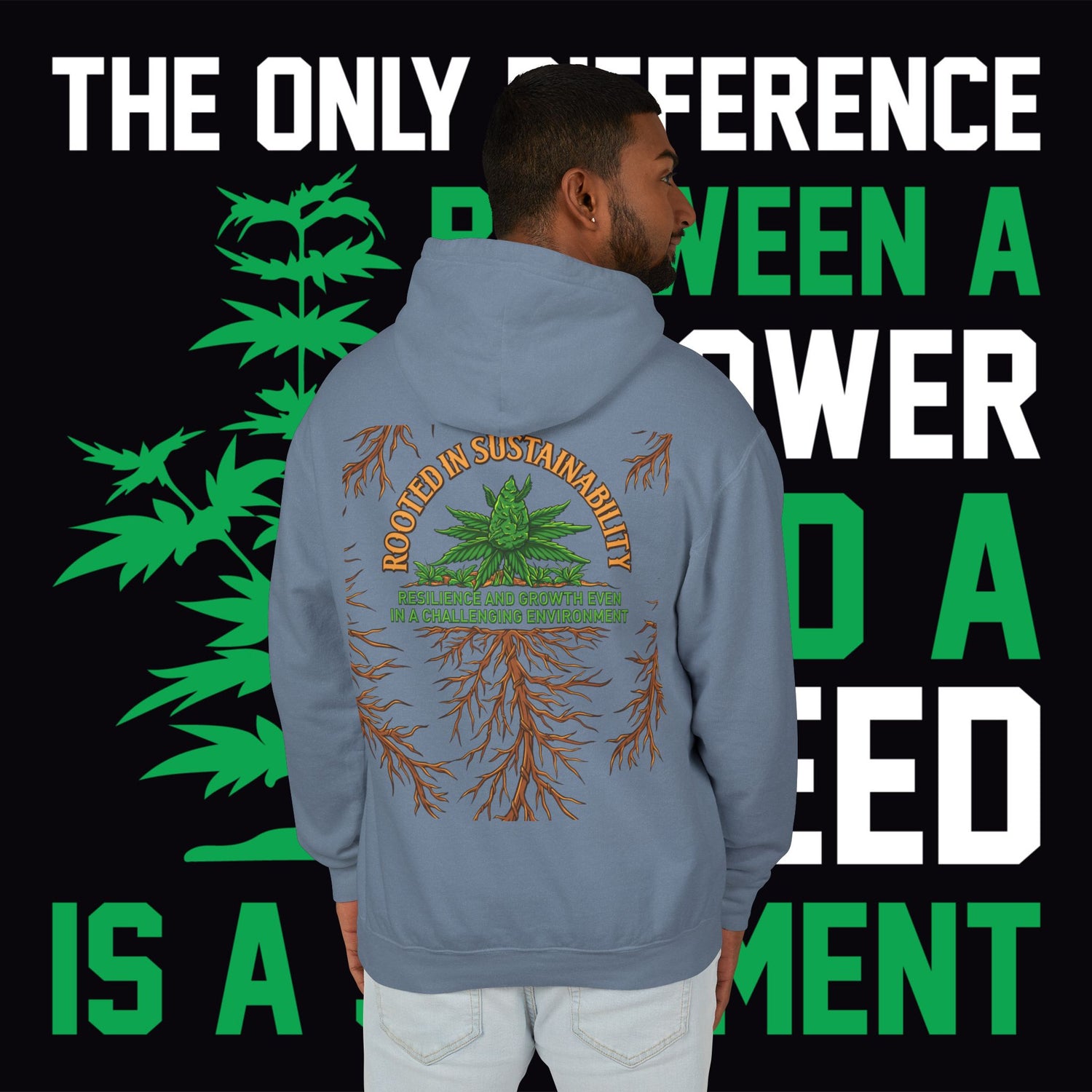 Flower and Weed Hoodie - TreesRus2 Clothing