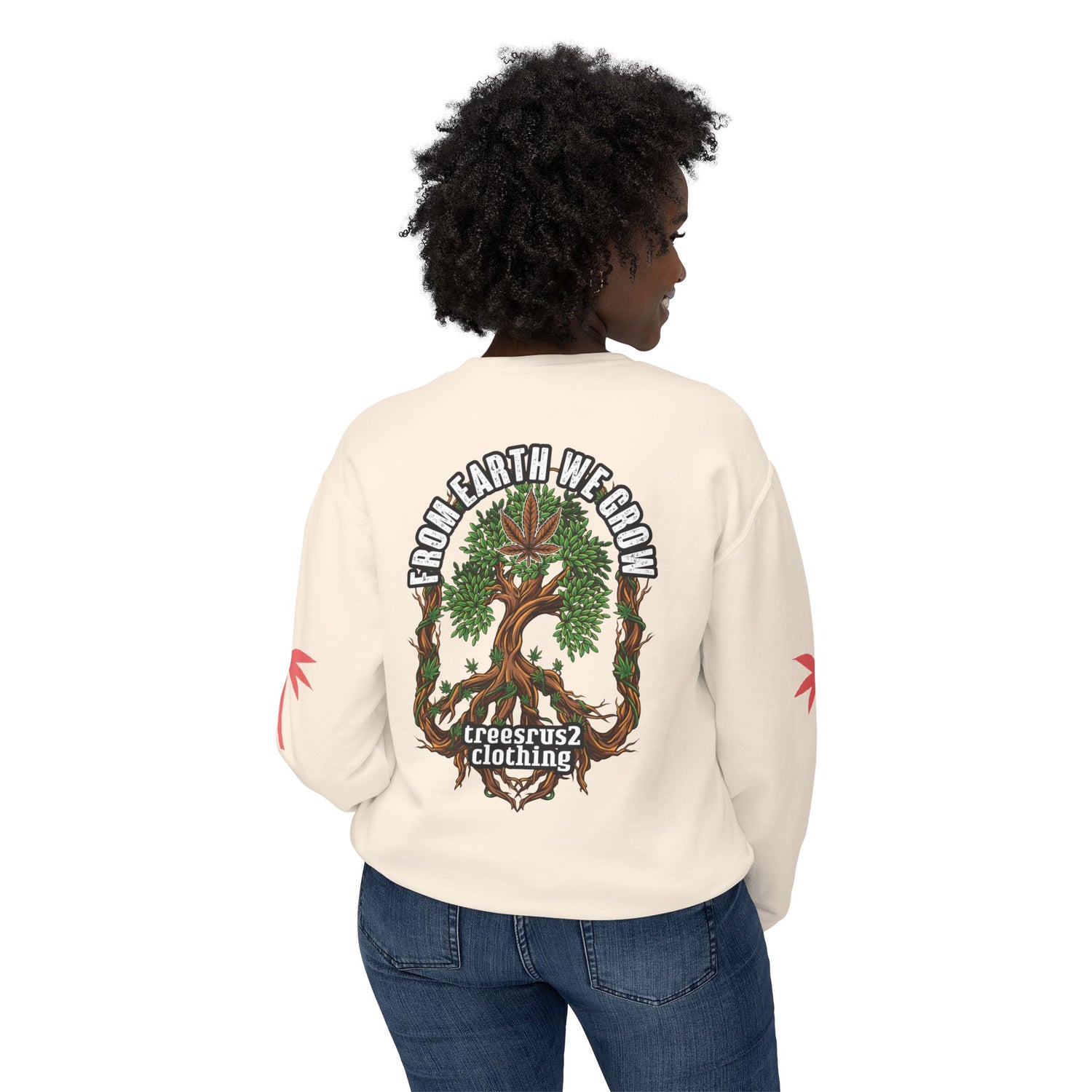 From Earth We Grow" Cannabis Tree Crewneck Sweatshirt - TreesRus2 Clothing