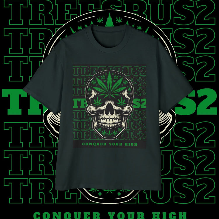 Oversized Tee TREESUS Skull Cannabis Graphic Shirt - TreesRus2 Clothing