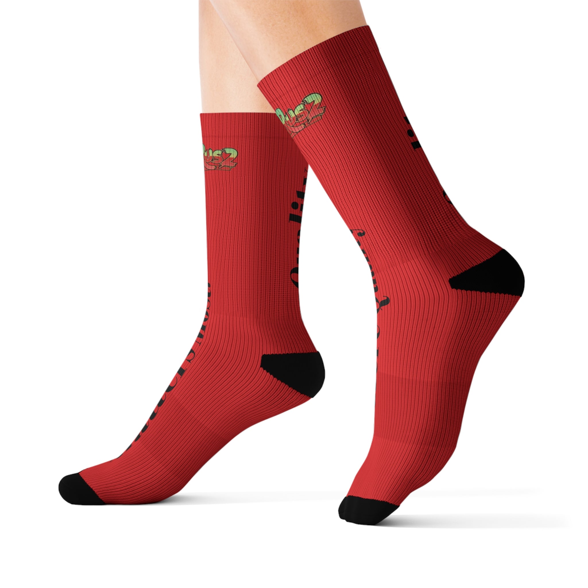 Bold Red Signature Socks by Treesrus2 - TreesRus2 Clothing