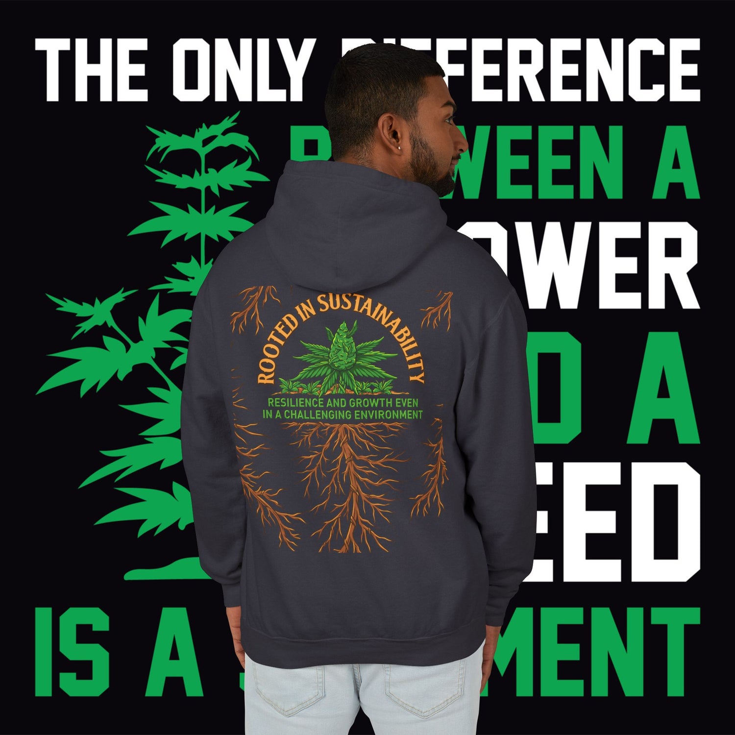 Flower and Weed Hoodie - TreesRus2 Clothing