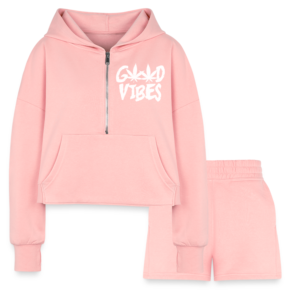 GV Cropped Hoodie & Jogger Short Set - light pink