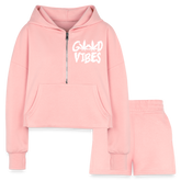 GV Cropped Hoodie & Jogger Short Set - light pink